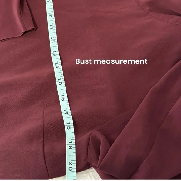 ANN TAYLOR Plum Blouse Button Mock Neck Long Sleeve Classic Blouse Medium - Picture 10 of 12